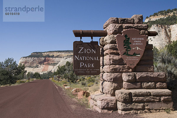 Ost Eingang  Zion Nationalpark  Utah  Vereinigte Staaten von Amerika  Nordamerika