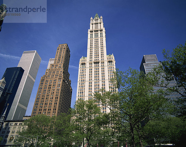 Das Woolworth Building  untere Manhattan  New York City  Vereinigte Staaten von Amerika  Nordamerika