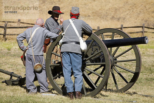 Bürgerkrieg Nachstellung bei Fort Tejon State Historic Park  Lebec  Kern County  California  Vereinigte Staaten von Amerika  Nordamerika