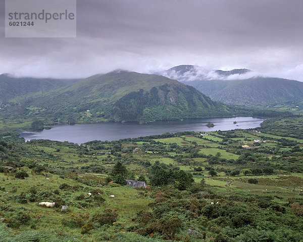 Glanmore Lake vom Healy Pass  Beara Peninsula  County Kerry  Munster  Irland  Europa