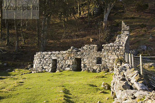 Europa Stein Großbritannien Ruine 2 Heiligkeit Ziehbrunnen Brunnen Gwynedd North Wales Halbinsel