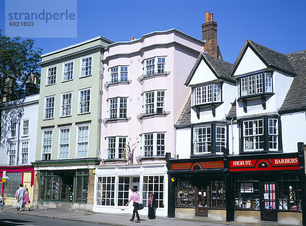 Ansicht der High Street  einschließlich Barbers  Oxford  Oxfordshire  England  Vereinigtes Königreich  Europa