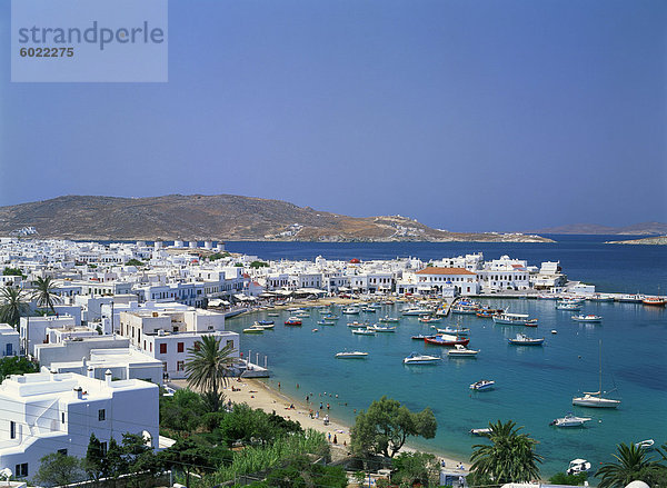 Hafen Europa Stadt Kykladen Griechenland Griechische Inseln Mykonos