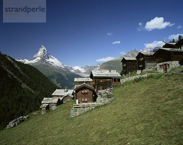 Das Matterhorn 4478m  von Findeln  Valais  Schweizer Alpen  Schweiz  Europa