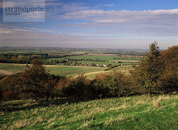 Aussicht von den Hügeln Pegston  ein Gebiet von außergewöhnlicher natürlicher Schönheit  Hertfordshire und Bedfordshire  England  Vereinigtes Königreich  Europa