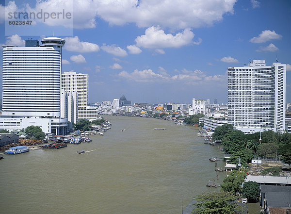 Hotels entlang der Menam Chao Phraya River  Bangkok  Thailand  Südostasien  Asien