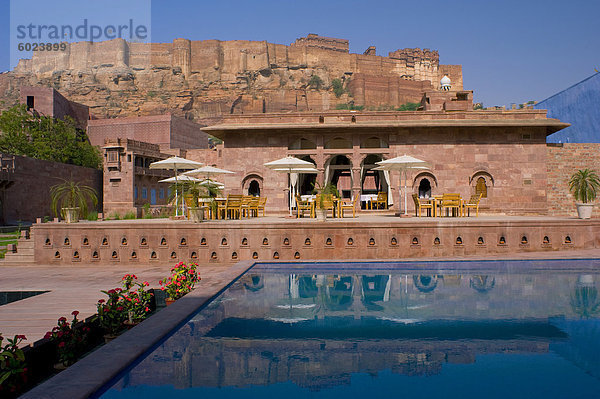 Hotel Festung Asien unterhalb Indien Jodhpur Rajasthan