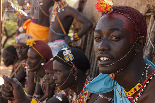 Samburu Stammesangehörigen  Loisaba Wildnis Conservancy  Laikipia  Kenia  Ostafrika  Afrika