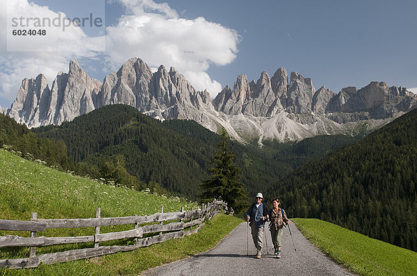 Geisler Gruppe  Funes-Tal (Villnoss)  Dolomiten  Trentino-Südtirol  Südtirol  Italien  Europa