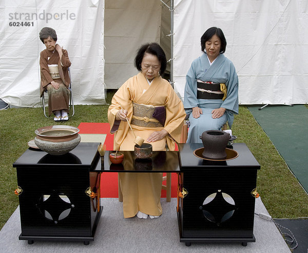 Tokyo großen Tee-Zeremonie  Hama Rikyu Garten  Tokio  Japan  Asien