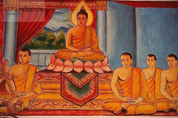 Szene aus dem Leben des Buddha  Vientiane  Laos  Indochina  Südostasien  Asien
