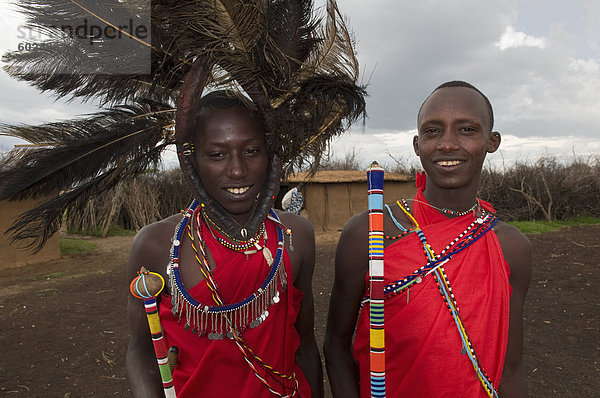 Masai Mann  Masai Mara  Kenia  Ostafrika  Afrika