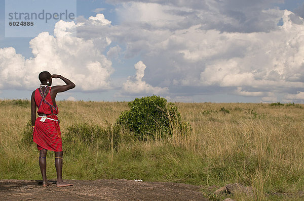 Masai Mann  Masai Mara  Kenia  Ostafrika  Afrika