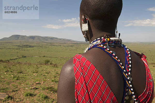 Masai Mann  Masai Mara  Kenia  Ostafrika  Afrika