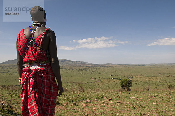 Masai Mann  Masai Mara  Kenia  Ostafrika  Afrika