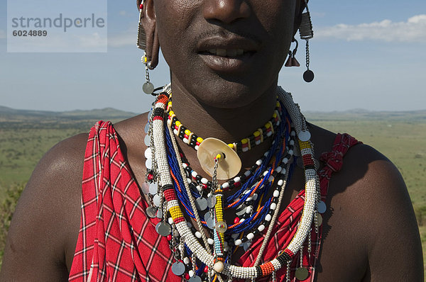 Masai Mann  Masai Mara  Kenia  Ostafrika  Afrika