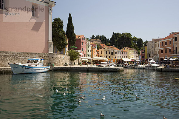 Hafen Europa bunt Insel Geographie Adriatisches Meer Adria Kroatien Losinj