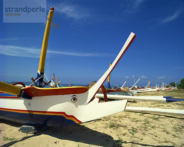 Prahu Boote  Sanur Beach  Bali  Indonesien  Südostasien  Asien