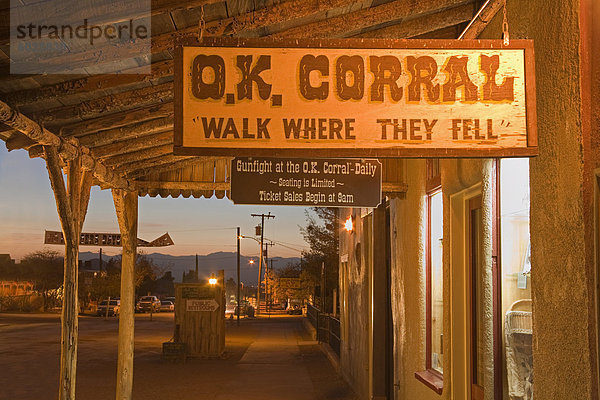 O.K. Corral  Grabstein  Cochise County  Arizona  Vereinigte Staaten von Amerika  Nordamerika