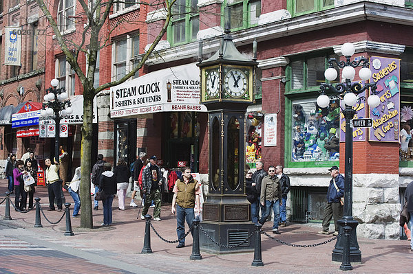 Der Dampfuhr auf Water Street  Gastown  Vancouver  British Columbia  Kanada  Nordamerika