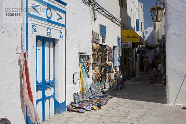 Straße in der Altstadt (Medina)  Hammamet  Tunesien  Nordafrika  Afrika