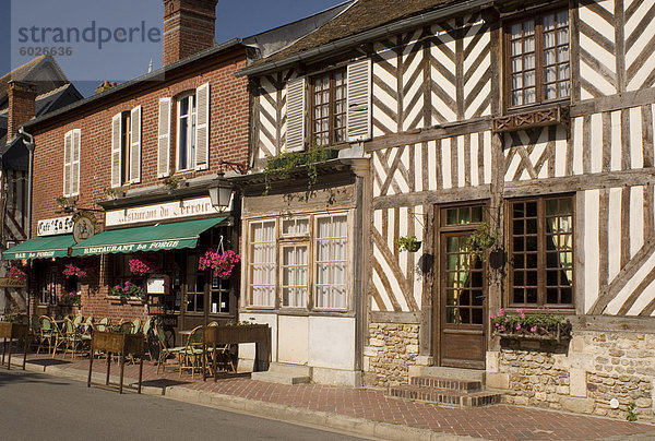 Frankreich Europa Wohnhaus Cafe Hälfte Normandie