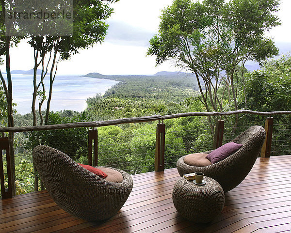 Deck eines Hauses in Insel Koh Samui  Thailand  Südostasien  Asien