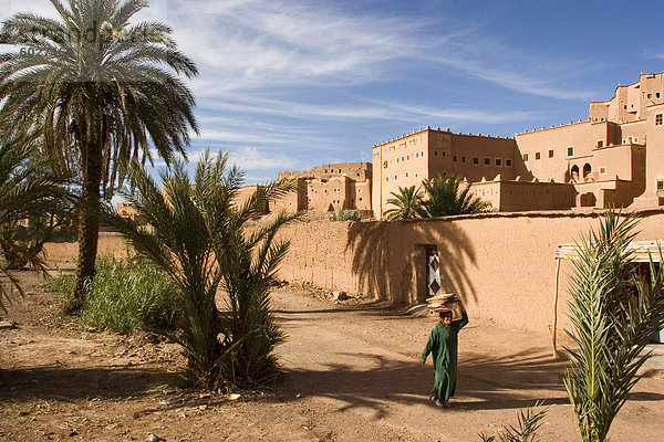 Taourirt Kasbah (Schlamm Festung)  Ouarzazate  Atlasgebirge  Marokko  Nordafrika  Afrika