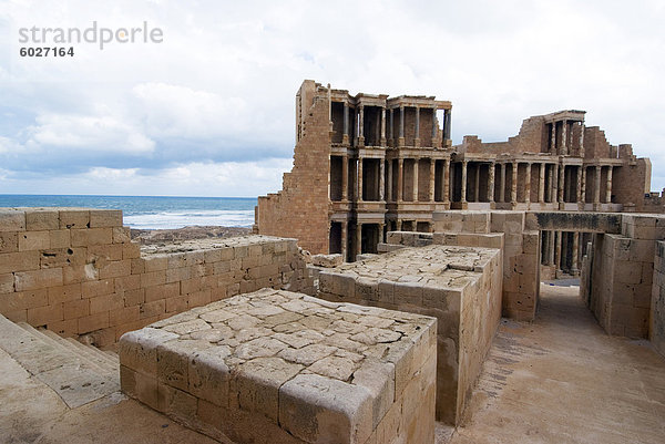 Theater  römische Website von Sabratha  UNESCO World Heritage Site  Libyen  Nordafrika  Afrika
