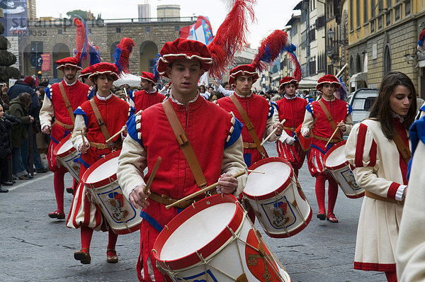 Mittelalterliche Parade der Cavalcata dei Magi  Florenz (Firenze)  Toskana  Italien  Europa