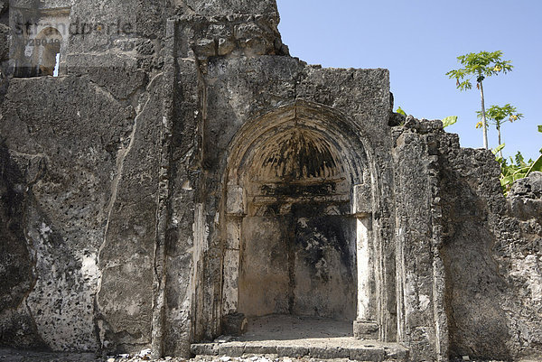 Die große Moschee  Kilwa Kisiwani Insel  UNESCO Weltkulturerbe  Tansania  Ostafrika  Afrika