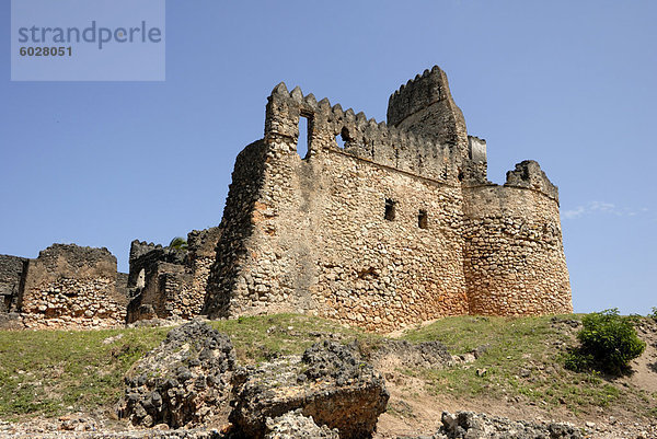 Am des 19. Jahrhunderts arabische Fort  Kilwa Kisiwani Island  UNESCO World Heritage Site  Tansania  Ostafrika  Afrika