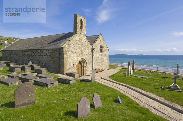 St. Hywyn-Kirche und Friedhof  Aberdaron  Halbinsel Llyn  Gwynedd  Nordwales  Wales  Vereinigtes Königreich  Europa