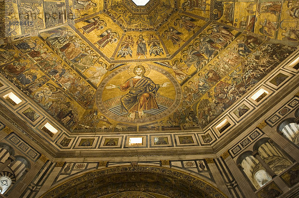 Mosaik-Decke der Kuppel über dem Battistero (Taufkirche)  Florenz (Firenze)  Toskana  Italien  Europa