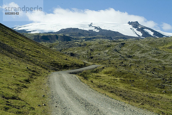 Straße nach Snaefellsness Berg  Island  Polarregionen