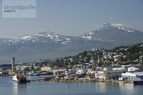 Annäherung an Tromsø  Norwegen  Skandinavien  Europa