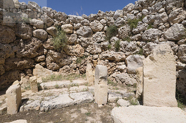 Ggantija  ein prähistorischer Tempel gebaut rund 3000 BC  UNESCO-Weltkulturerbe  Gozo  Malta  Europa