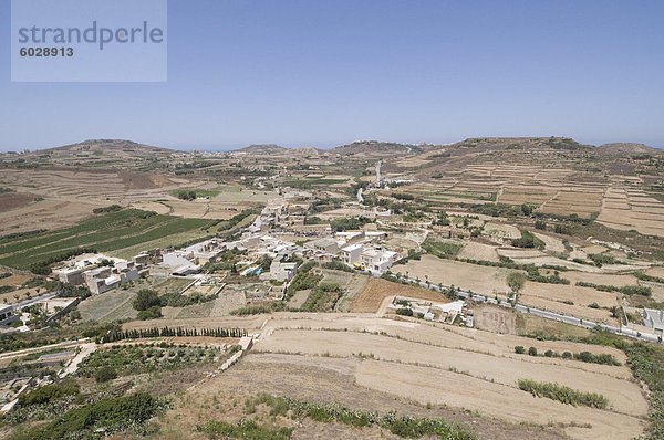 Blick von den Stadtmauern  die Zitadelle  Victoria (Rabat)  Gozo  Malta  Europa