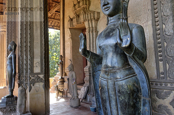 Wat Phra Keo  ursprünglichen Speicherort der Smaragd-Buddha  von den Thais 1778 beschlagnahmt und in Bangkok  Vientiane  Laos  Indochina  Südostasien  Asien