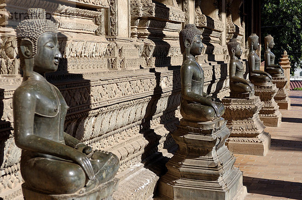 Wat Phra Keo  ursprünglichen Speicherort der Smaragd-Buddha  von den Thais 1778 beschlagnahmt und in Bangkok  Vientiane  Laos  Indochina  Südostasien  Asien