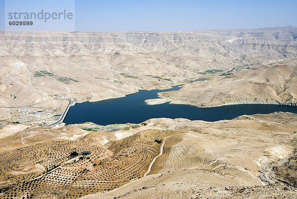 Wadi El Mujib Staumauer und See  Jordanien  Naher Osten