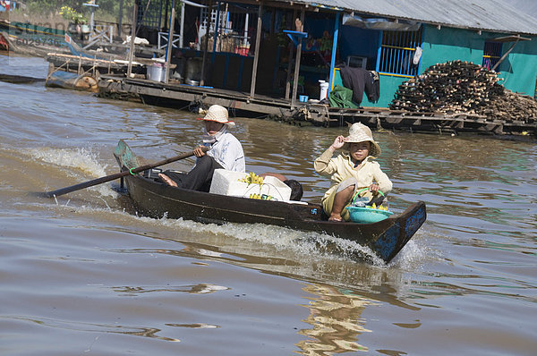 Tonle Sap See  vietnamesischen Boat People  in der Nähe von Siem Reap  Kambodscha  Indochina  Südostasien  Asien