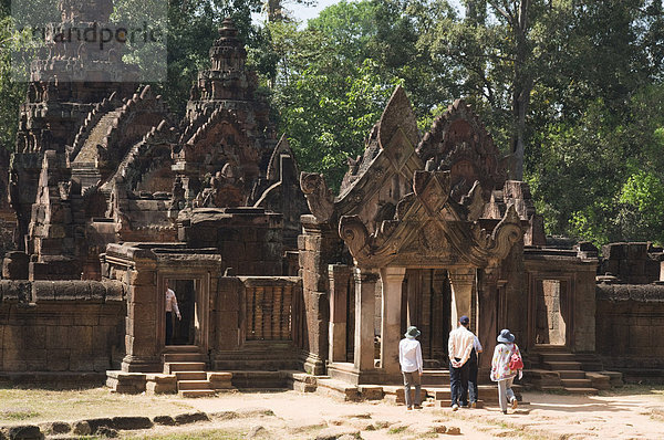 Banteay Srei Hindu-Tempel  in der Nähe von Angkor  UNESCO Weltkulturerbe  Siem Reap  Kambodscha  Indochina  Südostasien  Asien