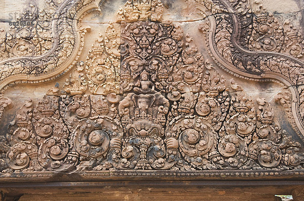 Banteay Srei Hindu-Tempel  in der Nähe von Angkor  UNESCO Weltkulturerbe  Siem Reap  Kambodscha  Indochina  Südostasien  Asien