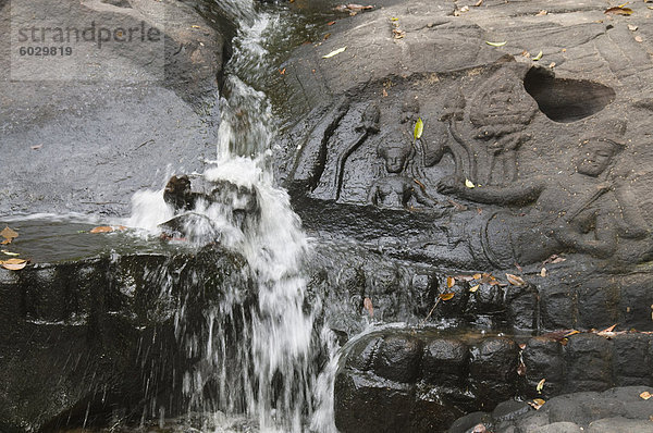 Fluss der tausend Lingas  Kbal Spean  in der Nähe von Angkor  Siem Reap  Kambodscha  Indochina  Südostasien  Asien