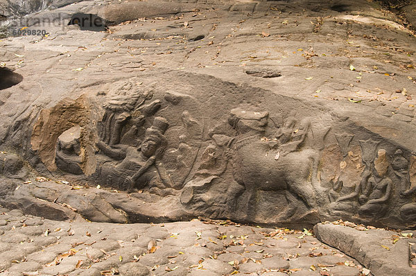 Fluss der tausend Lingas  Kbal Spean  in der Nähe von Angkor  Siem Reap  Kambodscha  Indochina  Südostasien  Asien