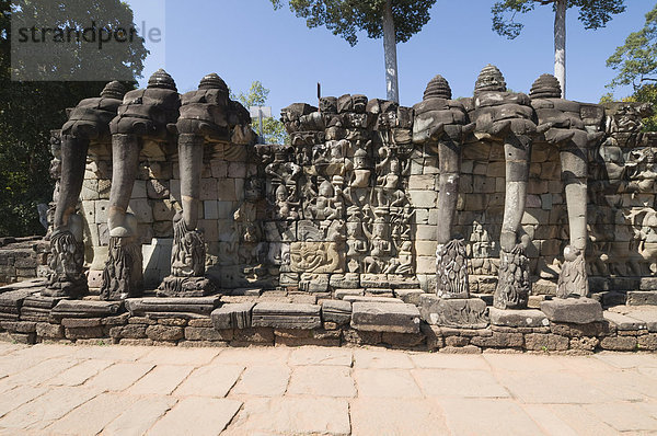 Elefant Terrasse  Angkor Thom  Angkor  UNESCO Weltkulturerbe  Siem ernten  Kambodscha  Indochina  Südostasien  Asien