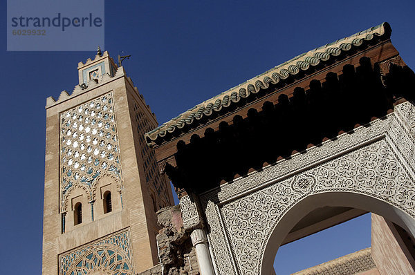 Die Medersa Moschee  Medina  Marrakesch  Marokko  Nordafrika  Afrika