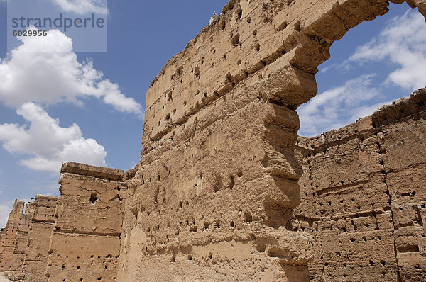 Die Badia-Palast von Sultan Ahmed Al Mansour Ad-Intellectual der Saadian Dynastie  Marrakesch  Marokko  Nordafrika  Afrika zwischen 1578 und 1594 erbaut