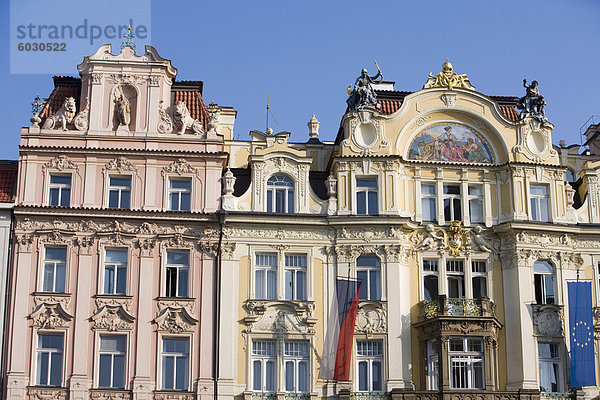 Ministerstvo pro Mistni Rozvoj Fassade  Jugendstil-Architektur  Altstädter Ring  Old Town  Prag  Tschechische Republik  Europa
